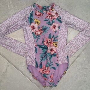 Art class girls medium 7/8 Floral Long Sleeve Swimsuit
